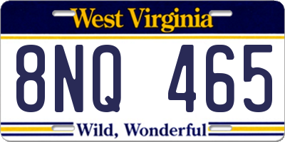 WV license plate 8NQ465