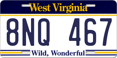 WV license plate 8NQ467