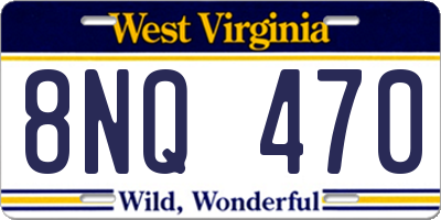 WV license plate 8NQ470