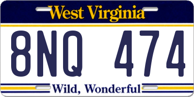WV license plate 8NQ474