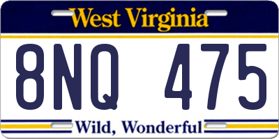 WV license plate 8NQ475