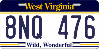 WV license plate 8NQ476