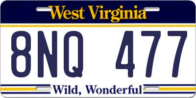 WV license plate 8NQ477