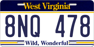 WV license plate 8NQ478