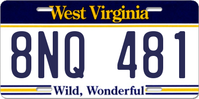 WV license plate 8NQ481