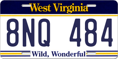 WV license plate 8NQ484