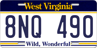 WV license plate 8NQ490