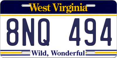 WV license plate 8NQ494