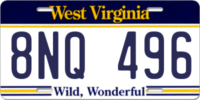 WV license plate 8NQ496