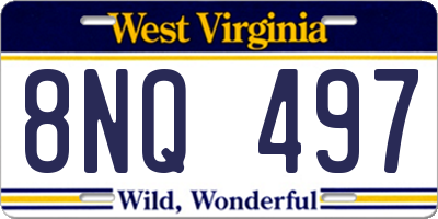 WV license plate 8NQ497