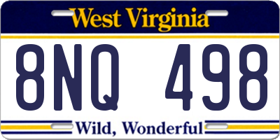 WV license plate 8NQ498