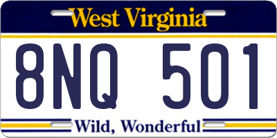 WV license plate 8NQ501