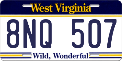WV license plate 8NQ507