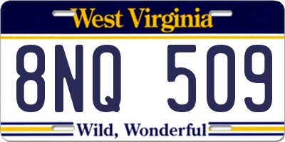 WV license plate 8NQ509