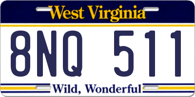 WV license plate 8NQ511