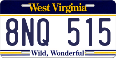 WV license plate 8NQ515