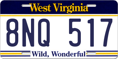 WV license plate 8NQ517