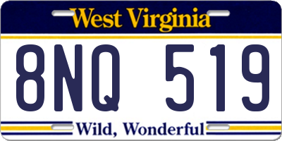 WV license plate 8NQ519