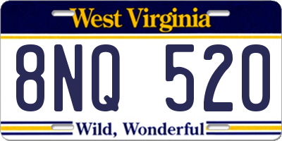 WV license plate 8NQ520