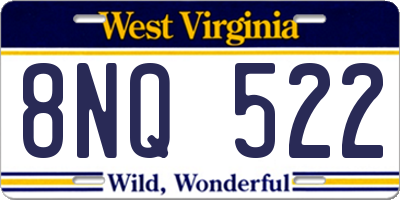WV license plate 8NQ522