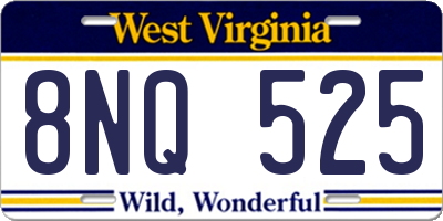 WV license plate 8NQ525
