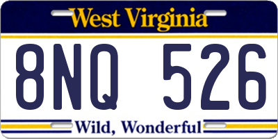 WV license plate 8NQ526