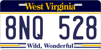WV license plate 8NQ528