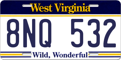 WV license plate 8NQ532