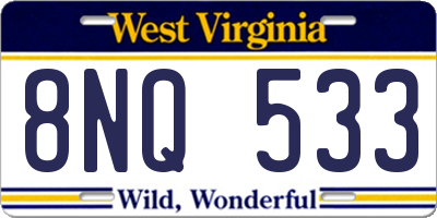 WV license plate 8NQ533