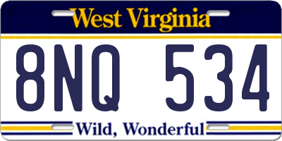 WV license plate 8NQ534