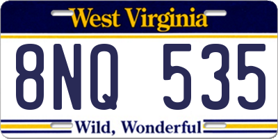 WV license plate 8NQ535