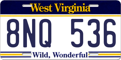 WV license plate 8NQ536