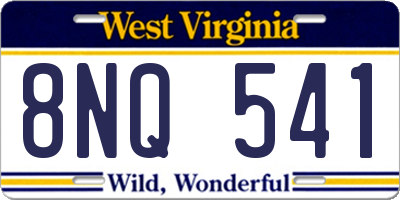 WV license plate 8NQ541