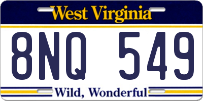 WV license plate 8NQ549