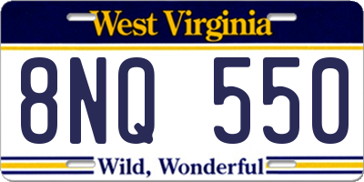 WV license plate 8NQ550