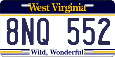 WV license plate 8NQ552