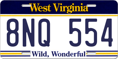WV license plate 8NQ554