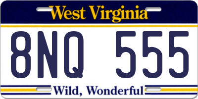 WV license plate 8NQ555