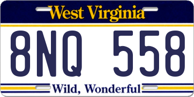 WV license plate 8NQ558