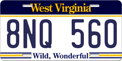 WV license plate 8NQ560