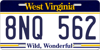WV license plate 8NQ562