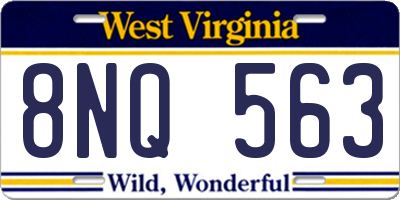 WV license plate 8NQ563