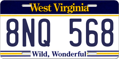 WV license plate 8NQ568