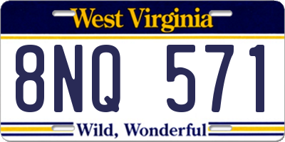 WV license plate 8NQ571