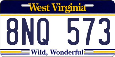 WV license plate 8NQ573