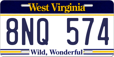 WV license plate 8NQ574