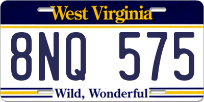 WV license plate 8NQ575