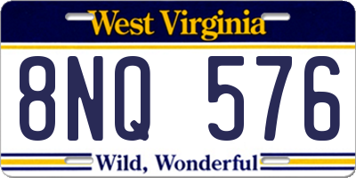 WV license plate 8NQ576