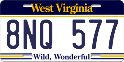 WV license plate 8NQ577