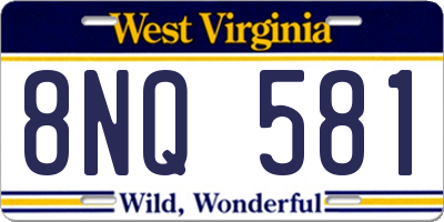 WV license plate 8NQ581